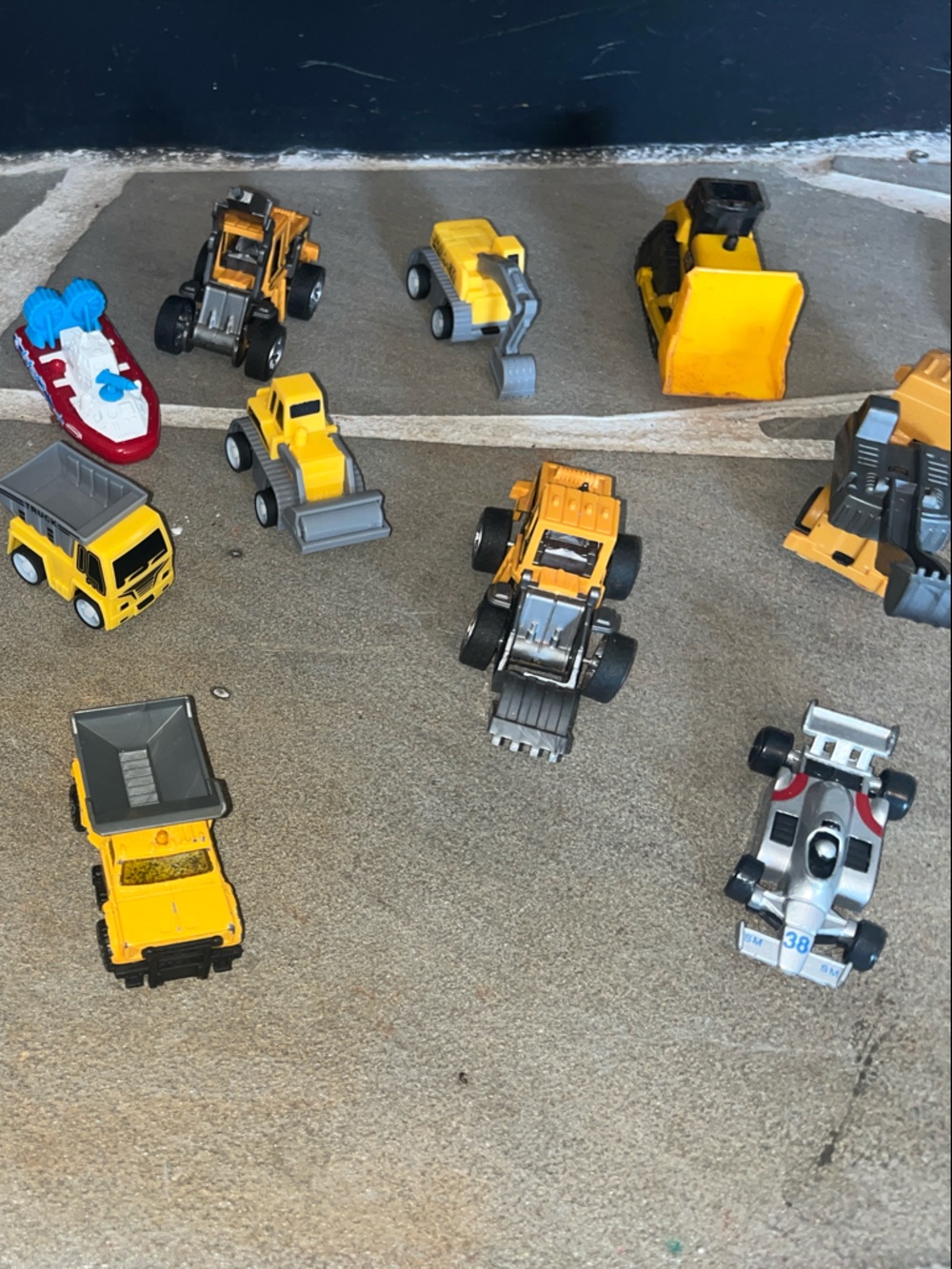 Yellow Construction Toy Vehicles Set for Kids - Assorted Mini Trucks